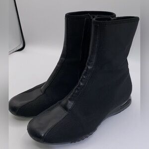 NIKE Air D25508 Inside Zip Casual Women's Boots Black Leather